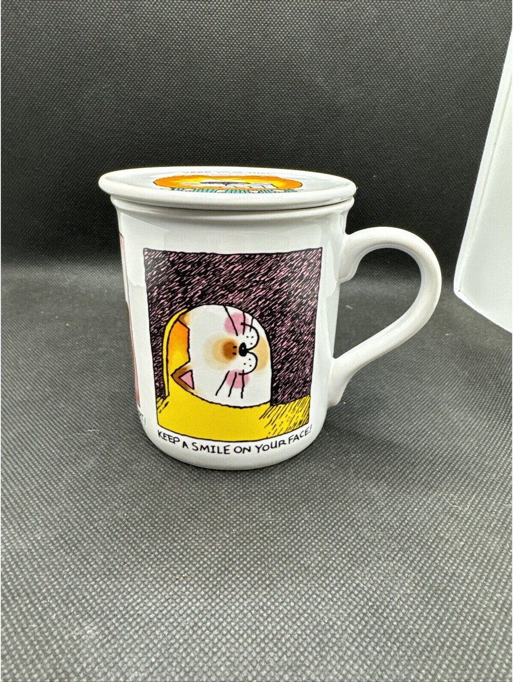 Vintage 1985 Hallmark Mug Mates Featuring Cats With Lid